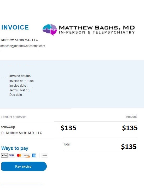 Dr. Sachs invoice graphic